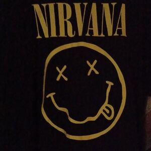 NIRVANA Black Tee with White Logo
